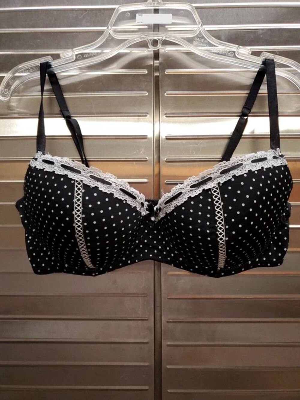 Joe Boxer black polka dot bra